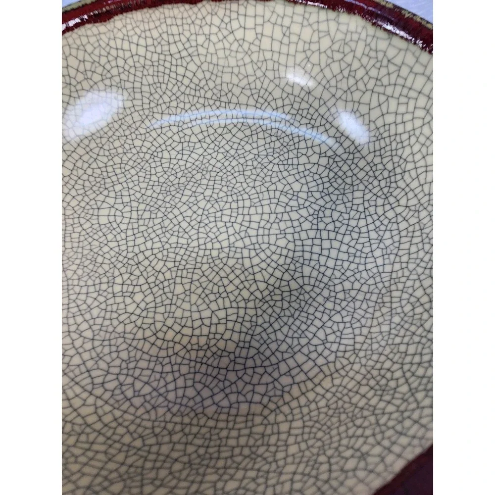 PIER 1 Stoneware Crackle Large Serving Bowl / Decor 10 1/4